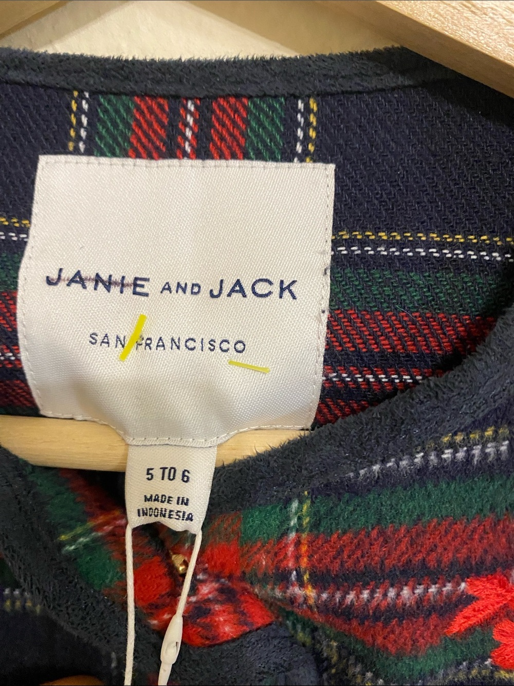Janie and Jack Navy Plaid Cape with Red Floral Applique - Picture 2 of 9